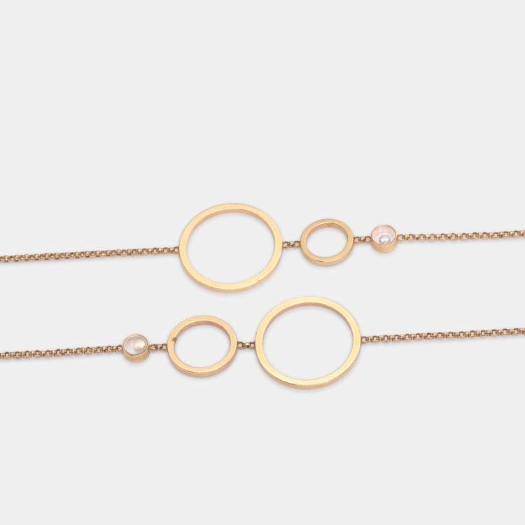 Pre Owned Chopard 18K Yellow Gold Diamond Long Link Station Necklace