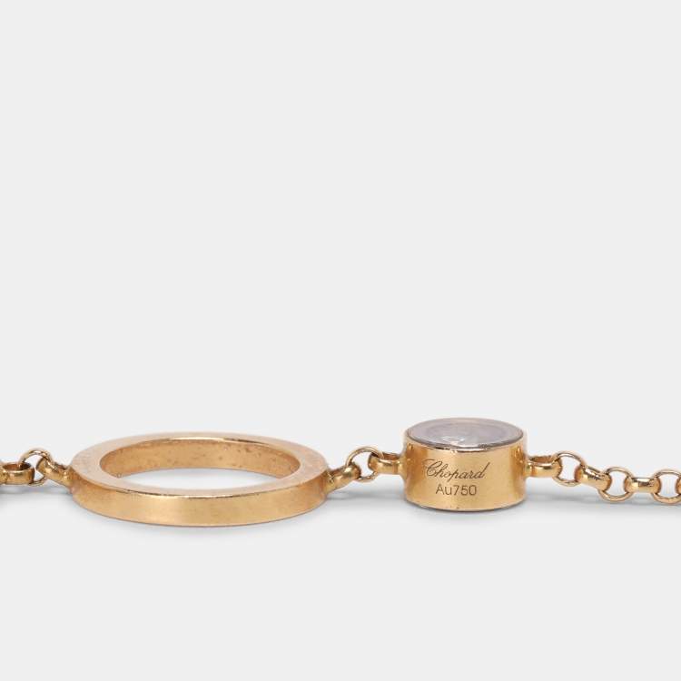 Pre Owned Chopard 18K Yellow Gold Diamond Long Link Station Necklace