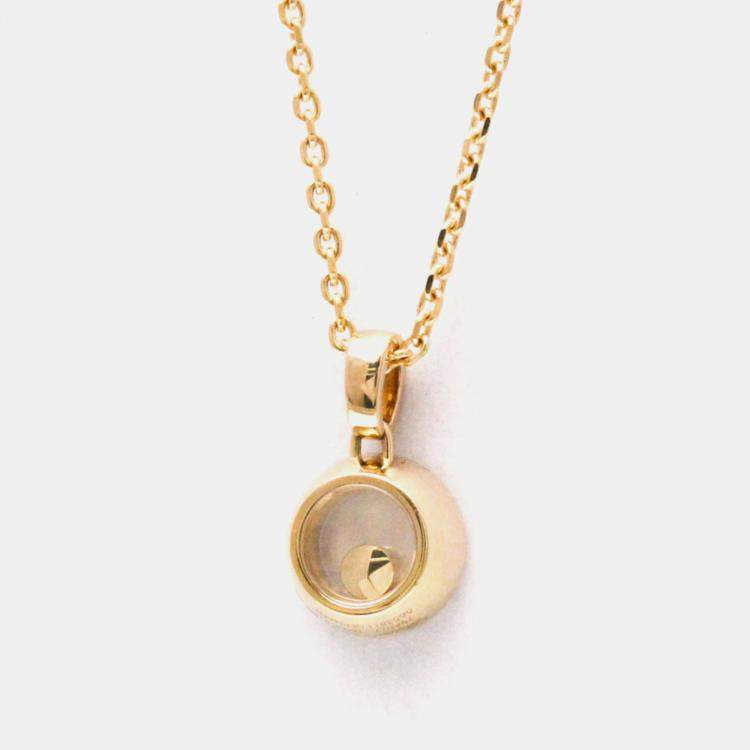 Pre Owned Chopard Happy Diamonds 18K Rose Gold Ruby Necklace