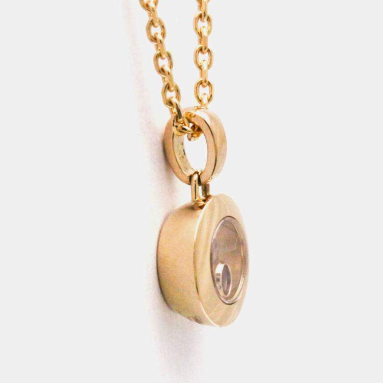 Pre Owned Chopard Happy Diamonds 18K Rose Gold Ruby Necklace