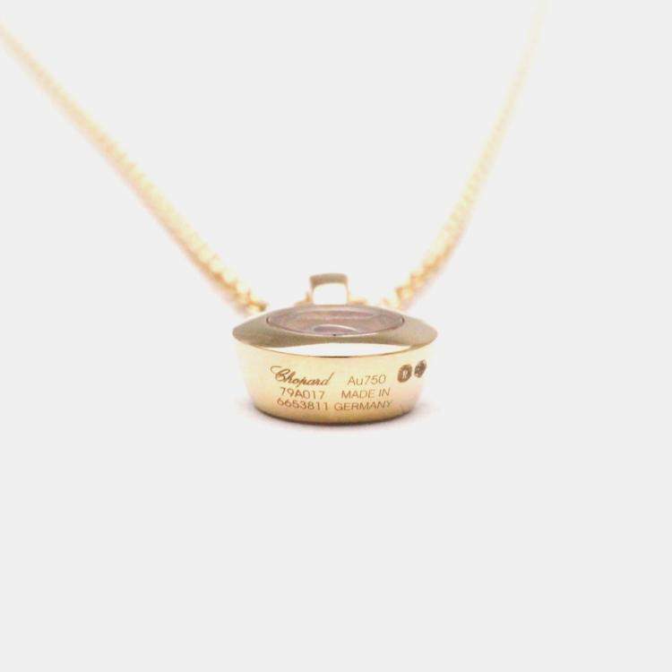 Pre Owned Chopard Happy Diamonds 18K Rose Gold Ruby Necklace