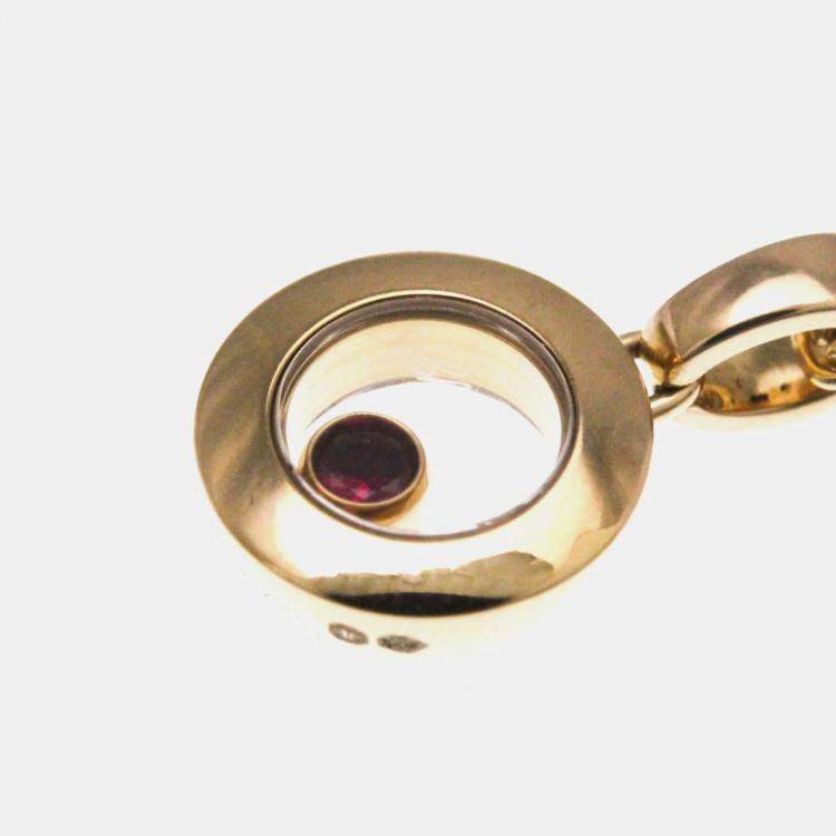 Pre Owned Chopard Happy Diamonds 18K Rose Gold Ruby Necklace