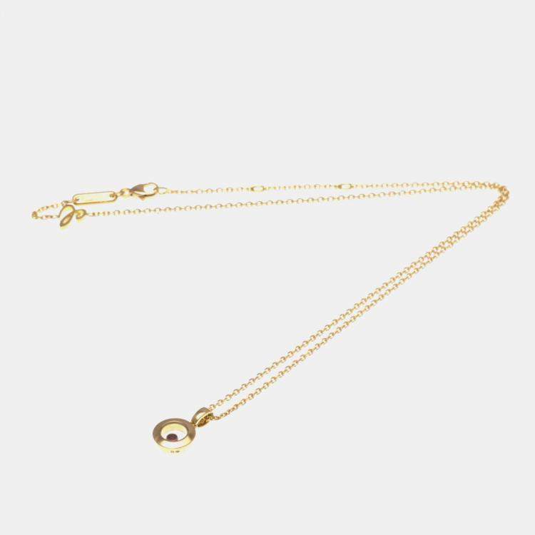 Pre Owned Chopard Happy Diamonds 18K Rose Gold Ruby Necklace