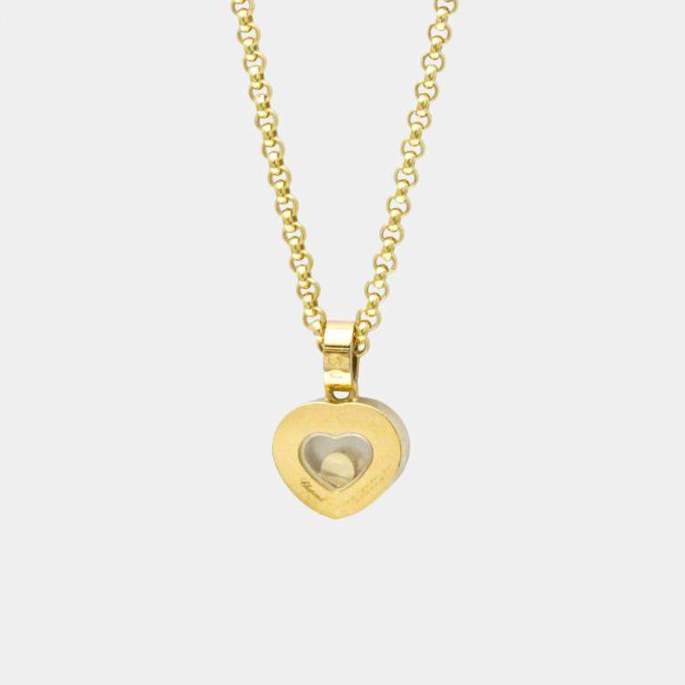Pre Owned Chopard Happy Diamonds 18K Yellow Gold Diamond Necklace