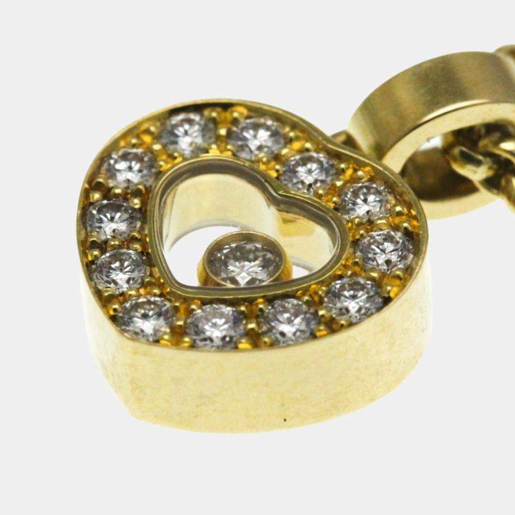 Pre Owned Chopard Happy Diamonds 18K Yellow Gold Diamond Necklace