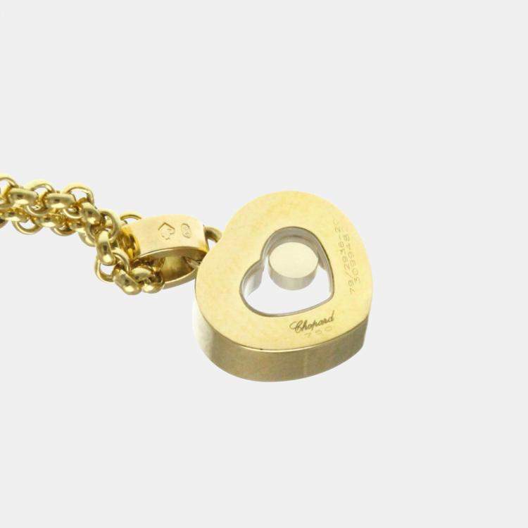 Pre Owned Chopard Happy Diamonds 18K Yellow Gold Diamond Necklace