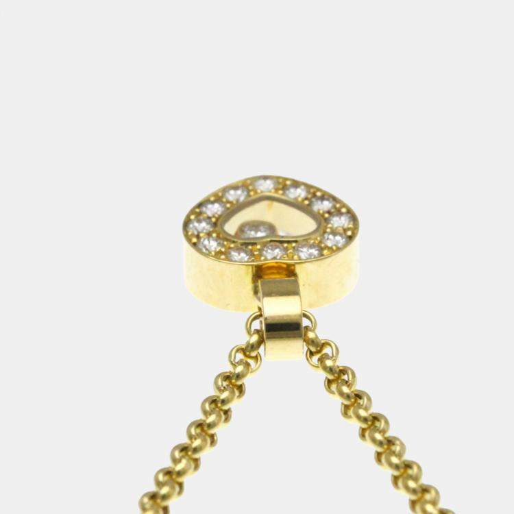 Pre Owned Chopard Happy Diamonds 18K Yellow Gold Diamond Necklace