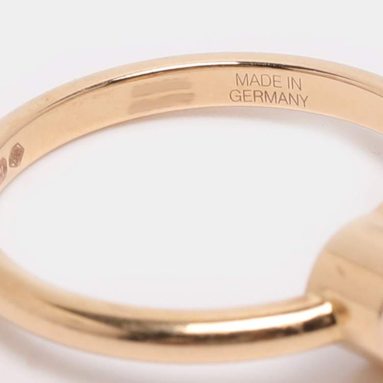 Pre Owned Chopard Happy Diamonds Icon Diamond 18k Yellow Gold Ring Size 50.5