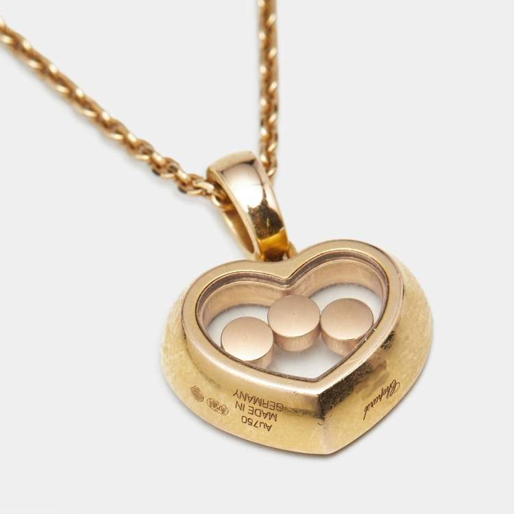 Pre Owned Chopard Happy Diamonds 18k Rose Gold Pendant Necklace