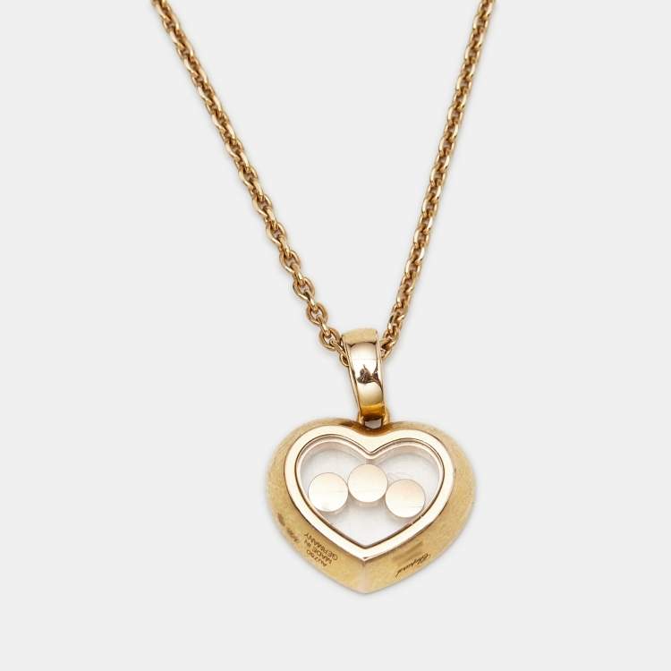Pre Owned Chopard Happy Diamonds 18k Rose Gold Pendant Necklace