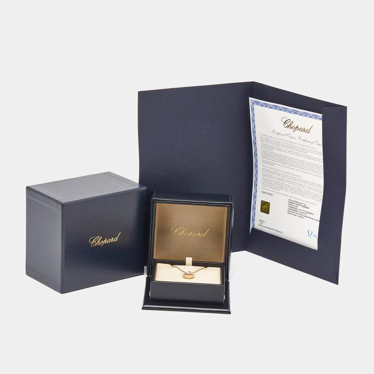 Pre Owned Chopard Happy Diamonds 18k Rose Gold Pendant Necklace