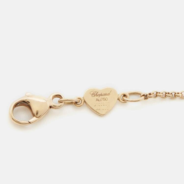 Pre Owned Chopard Happy Hearts Carnelian 18k Rose Gold Bracelet