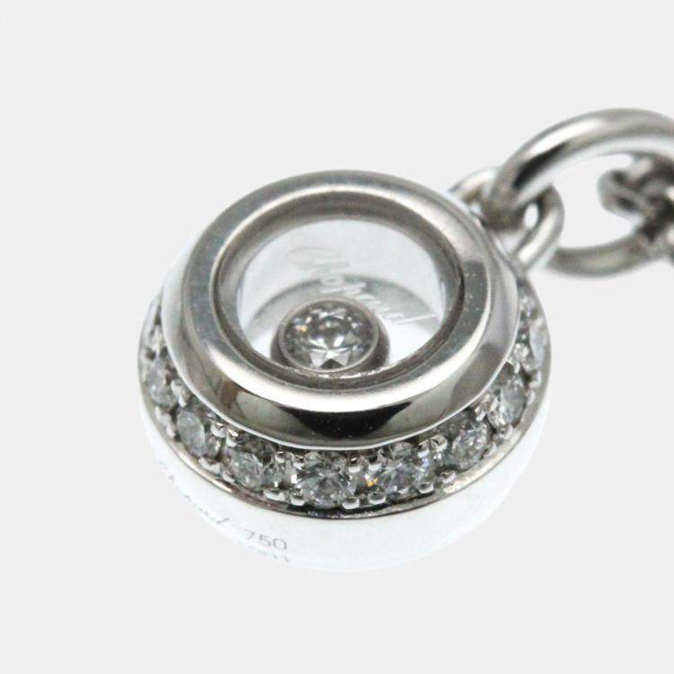 Pre Owned Chopard Happy Diamonds 18K White Gold and Diamond Pendant Necklace