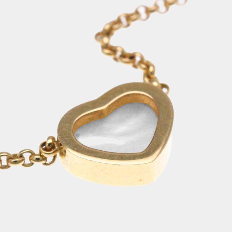 Pre Owned Chopard Happy Hearts 18K Rose Gold and Mother of Pearl Pendant Necklace