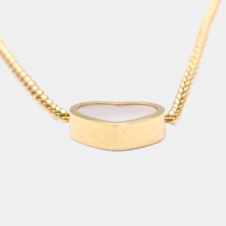 Pre Owned Chopard Happy Hearts 18K Rose Gold and Mother of Pearl Pendant Necklace