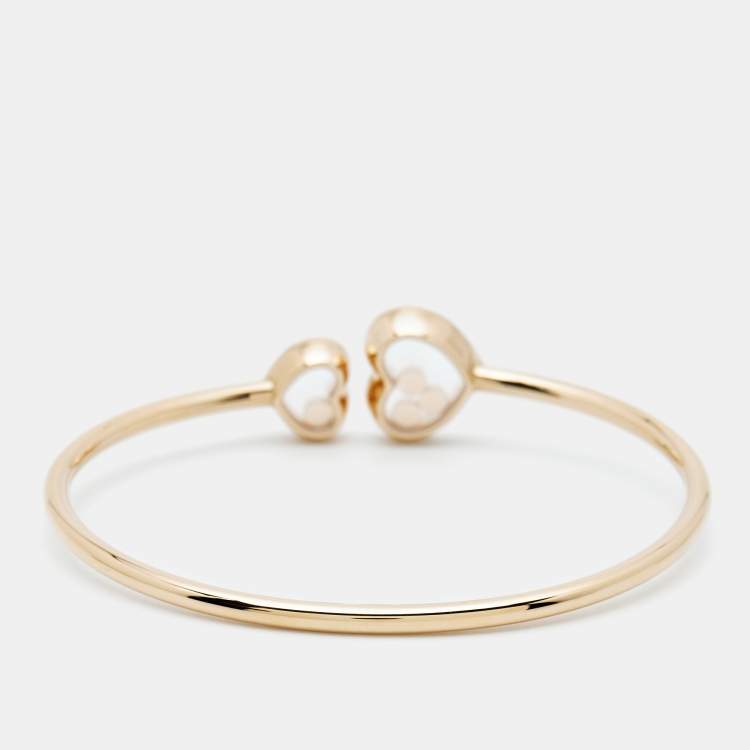 Pre Owned Chopard Happy Diamonds Icons Diamond 18K Rose Gold Open Cuff Bracelet