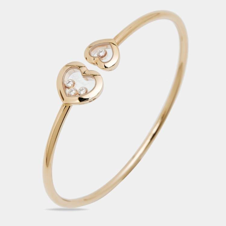 Pre Owned Chopard Happy Diamonds Icons Diamond 18K Rose Gold Open Cuff Bracelet
