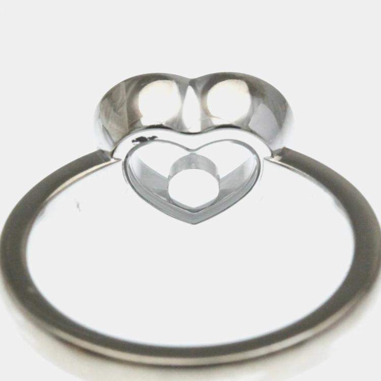 Pre Owned Chopard Happy Diamonds 18K White Gold and Diamond Ring EU 50