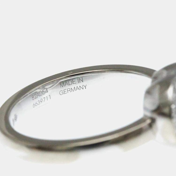 Pre Owned Chopard Happy Diamonds 18K White Gold and Diamond Ring EU 50