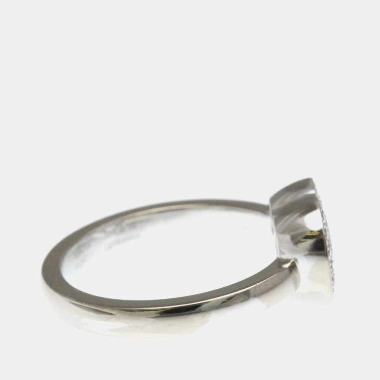 Pre Owned Chopard Happy Diamonds 18K White Gold and Diamond Ring EU 50