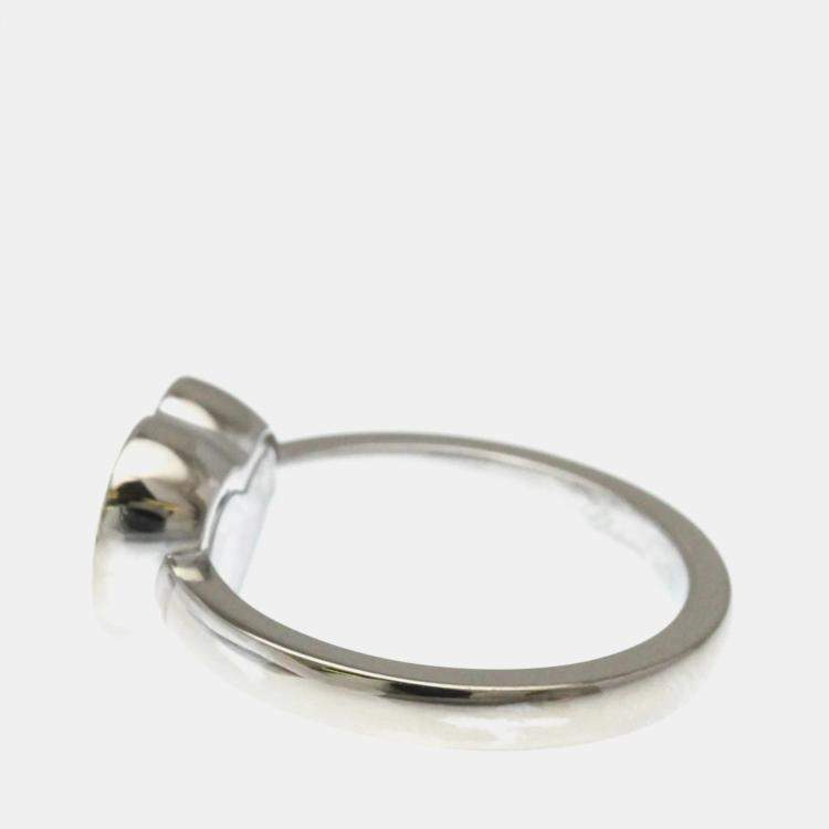 Pre Owned Chopard Happy Diamonds 18K White Gold and Diamond Ring EU 50