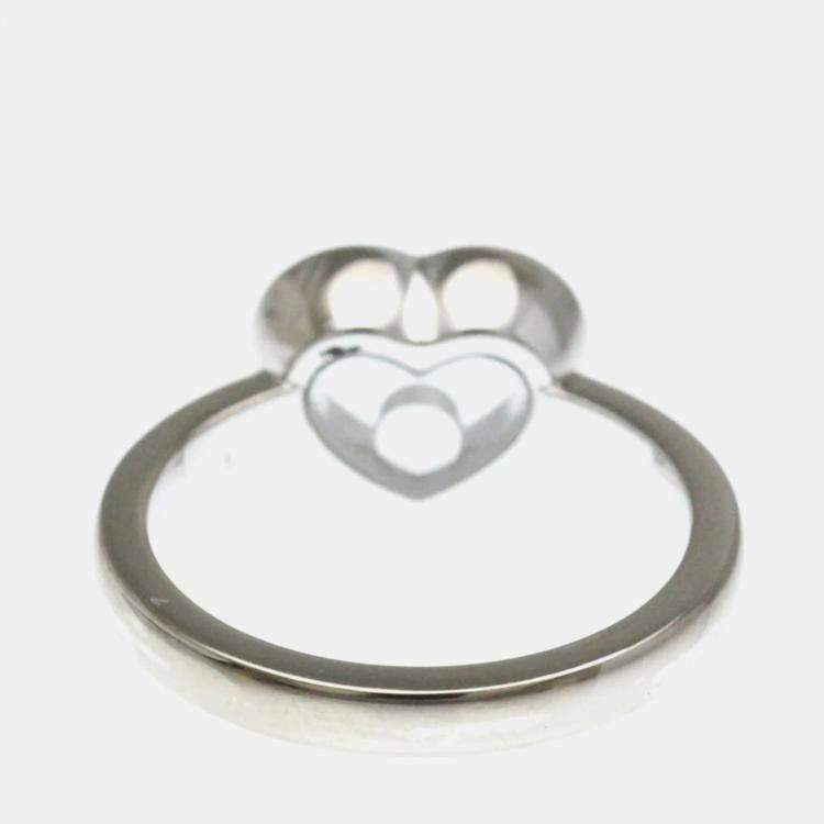 Pre Owned Chopard Happy Diamonds 18K White Gold and Diamond Ring EU 50