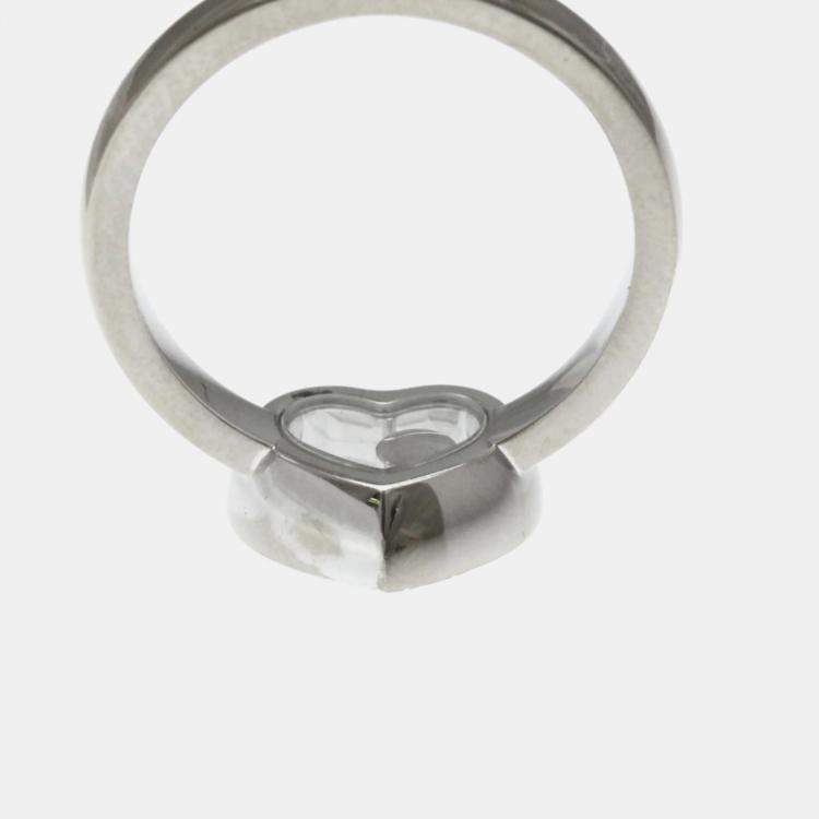 Pre Owned Chopard Happy Diamonds 18K White Gold and Diamond Ring EU 50