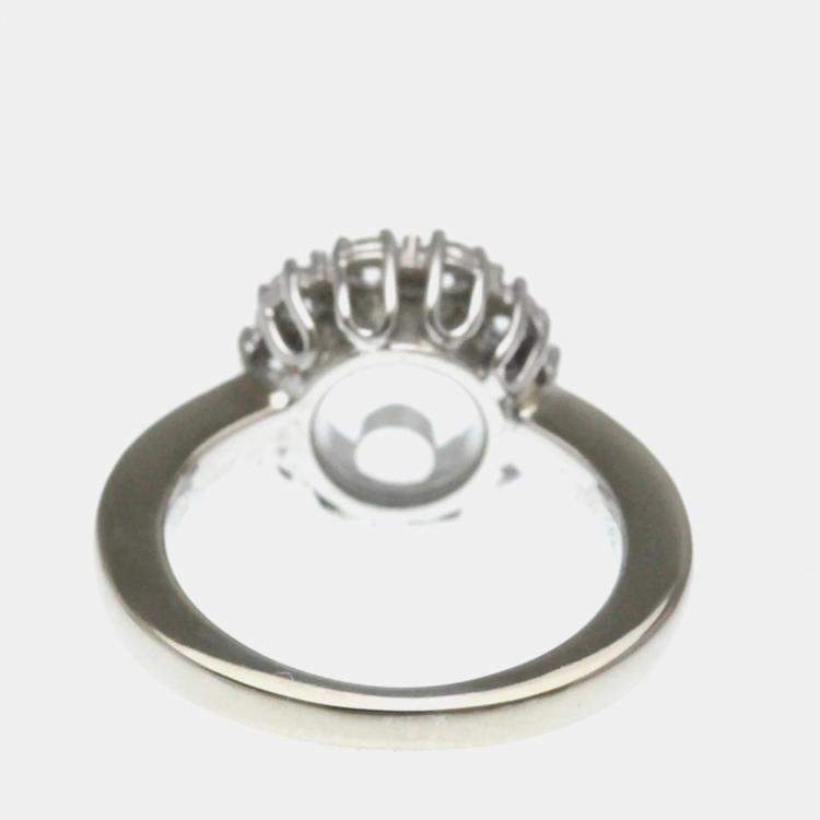 Pre Owned Chopard Happy Diamonds 18K White Gold and Diamond Band Ring EU 47