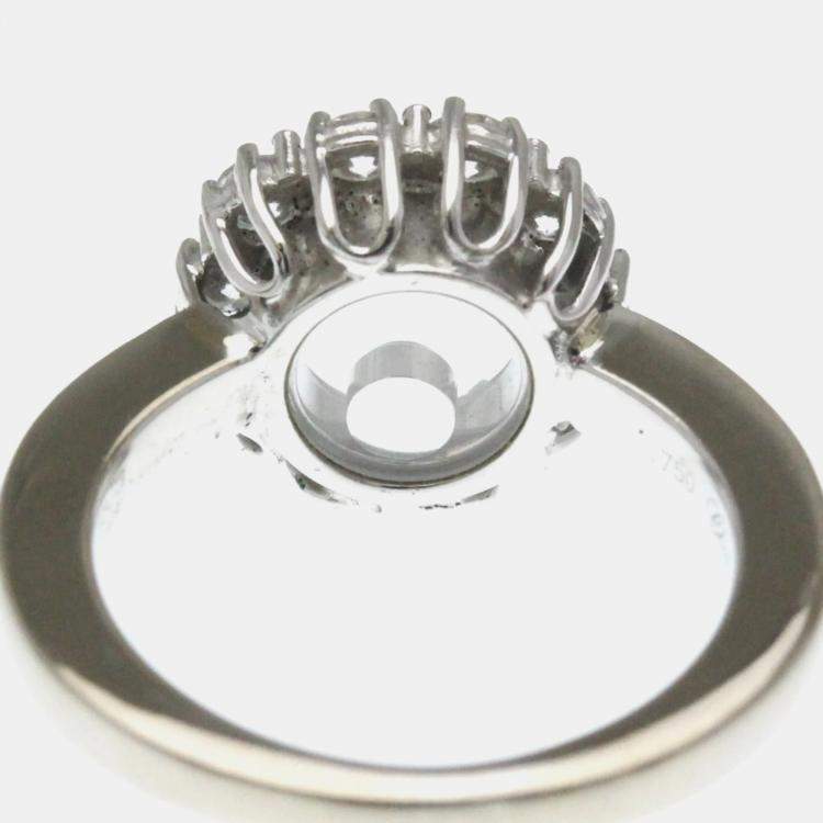 Pre Owned Chopard Happy Diamonds 18K White Gold and Diamond Band Ring EU 47