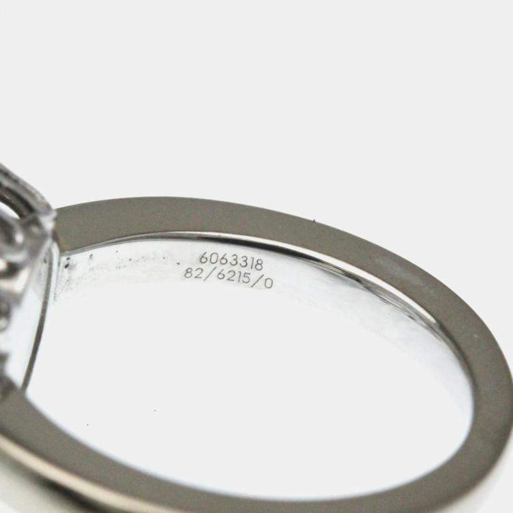 Pre Owned Chopard Happy Diamonds 18K White Gold and Diamond Band Ring EU 47