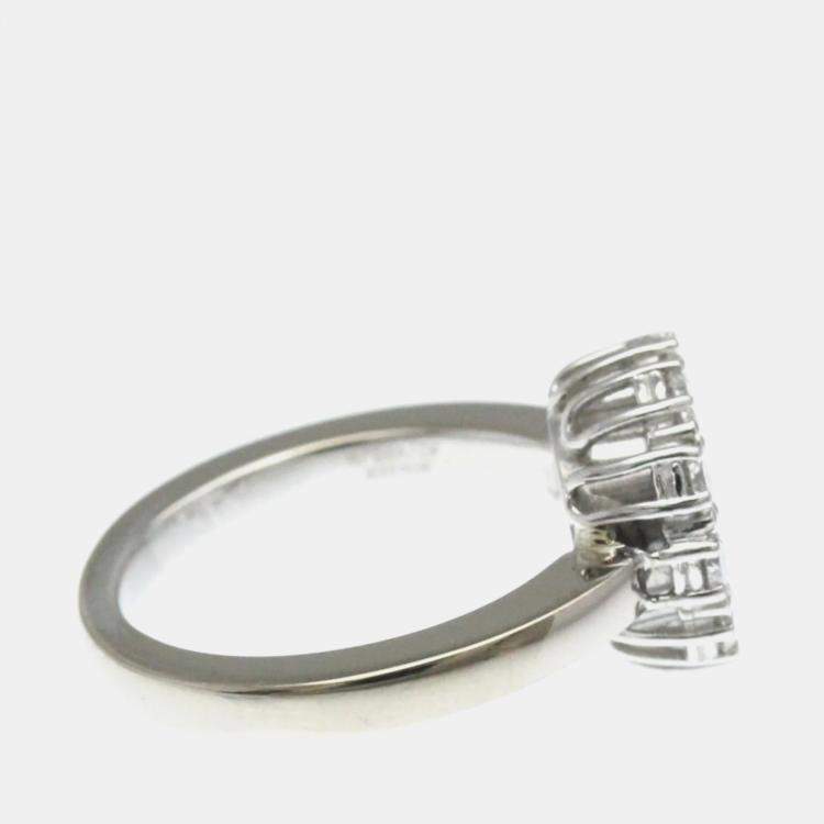 Pre Owned Chopard Happy Diamonds 18K White Gold and Diamond Band Ring EU 47