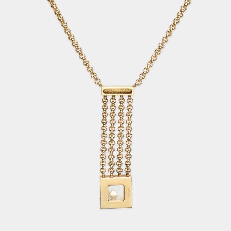 Pre Owned Chopard Happy Diamonds Icon 18k Yellow Gold Pendant Necklace