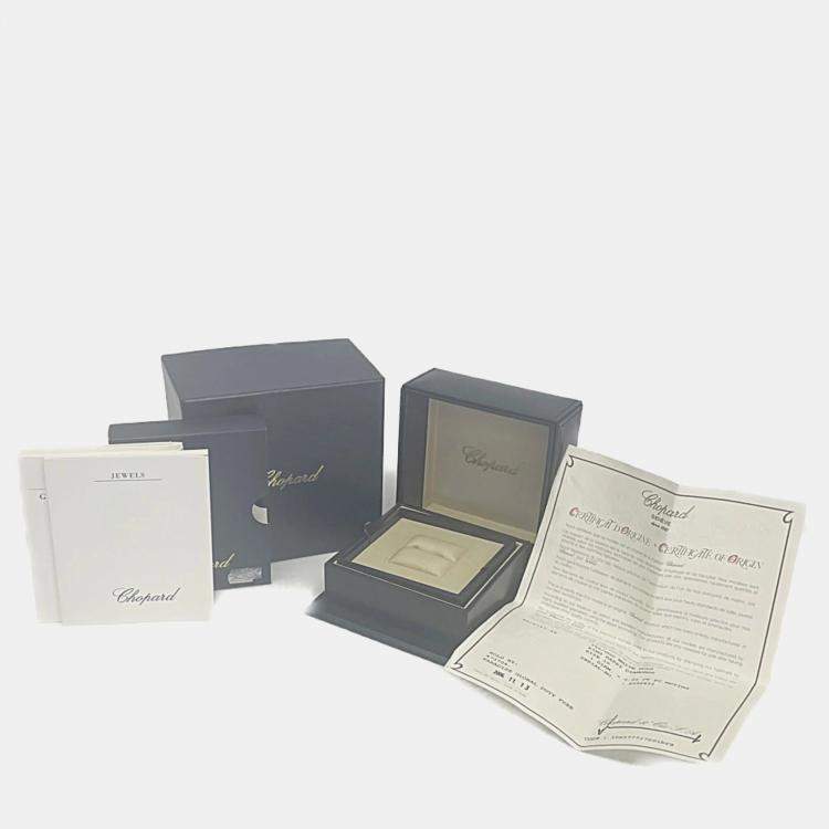 Pre Owned Chopard Happy Heart Twist 18K White Gold Diamond Ring EU 49