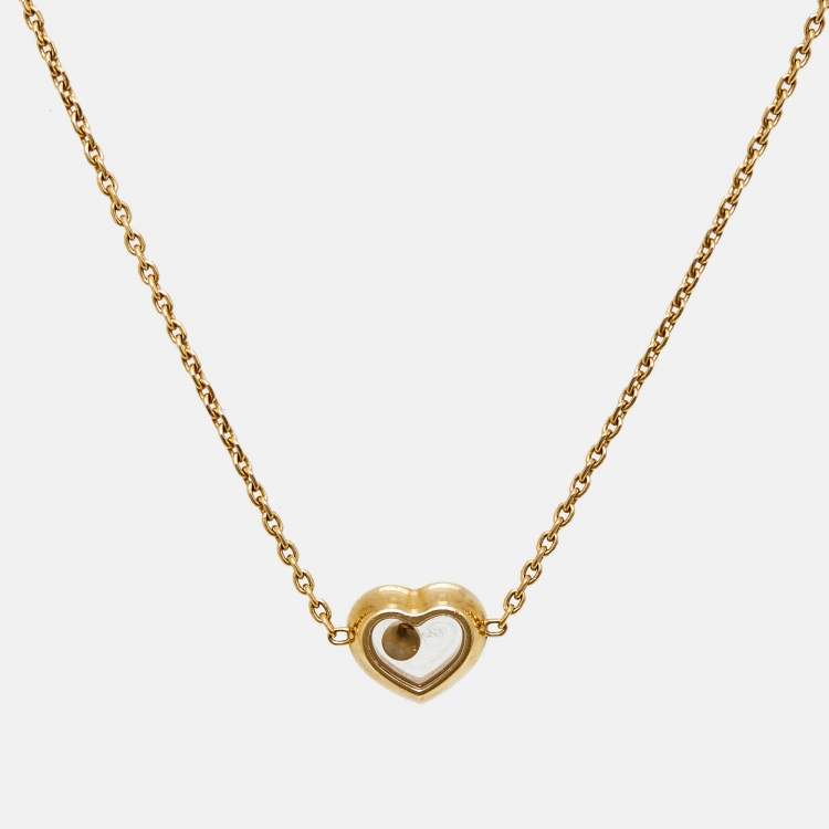 Pre Owned Chopard Happy Diamonds Heart 18k Yellow Gold Anklet Bracelet