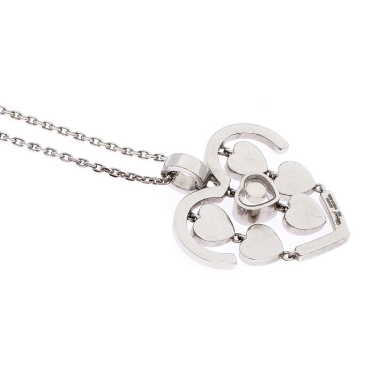 Pre Owned Chopard Happy Diamonds Happy Amore 18K White Gold Pendant Necklace