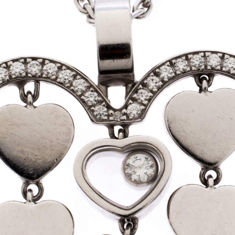 Pre Owned Chopard Happy Diamonds Happy Amore 18K White Gold Pendant Necklace