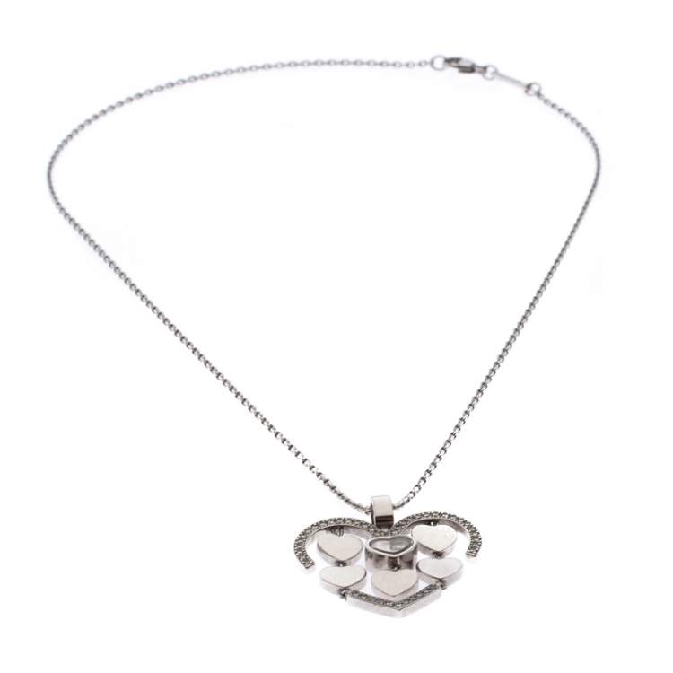 Pre Owned Chopard Happy Diamonds Happy Amore 18K White Gold Pendant Necklace