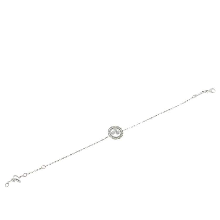 Pre Owned Chopard Happy Diamonds Icons 18K White Gold Chain Link Bracelet