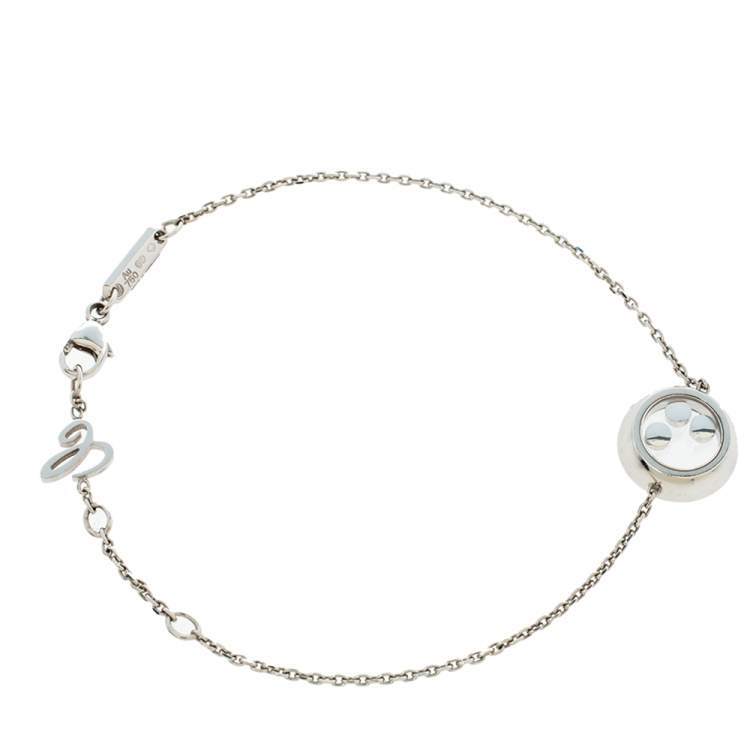 Pre Owned Chopard Happy Diamonds Icons 18K White Gold Chain Link Bracelet