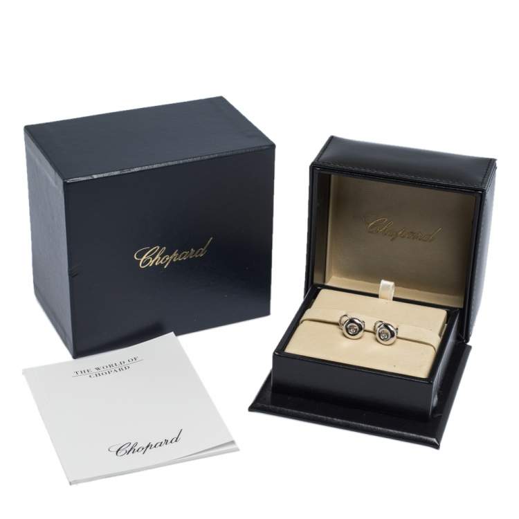Pre Owned Chopard Miss Happy Diamond 18K White Gold Stud Earrings