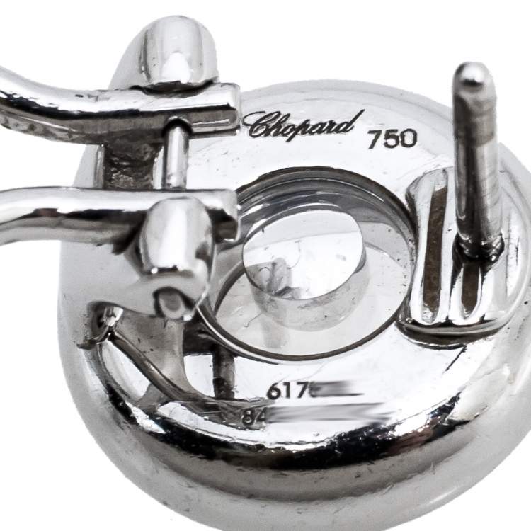 Pre Owned Chopard Miss Happy Diamond 18K White Gold Stud Earrings