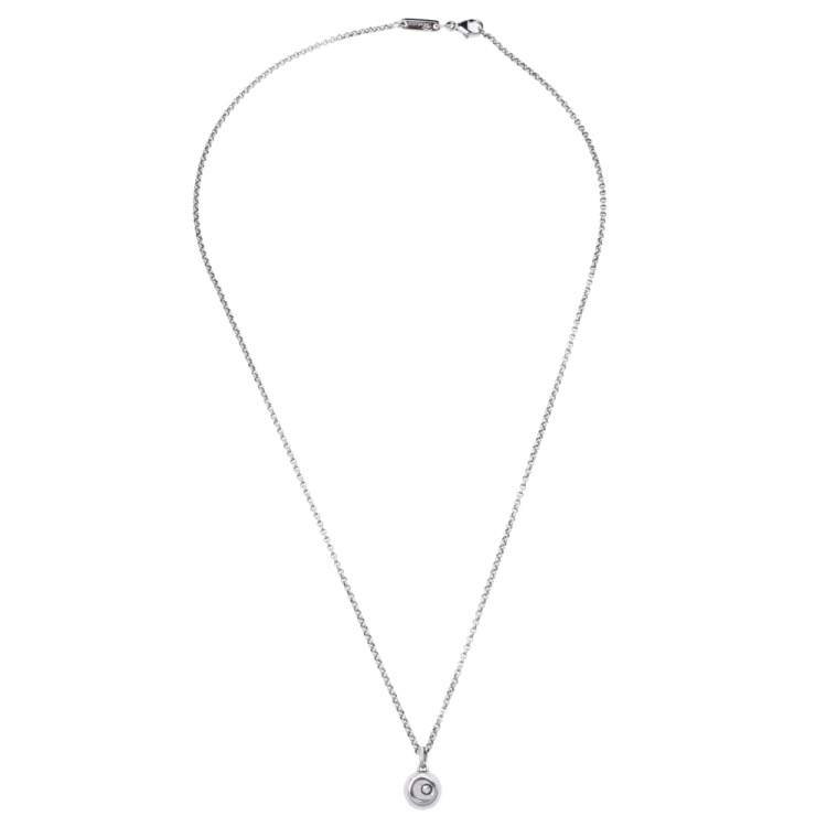 Chopard Happy Diamond Mini Circle 18K White Gold Pendant Necklace