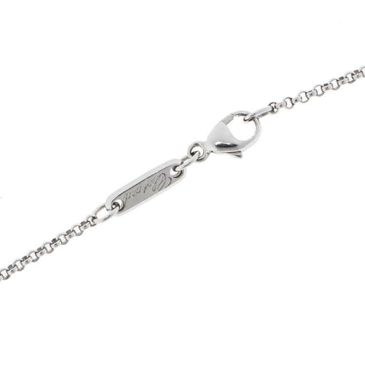 Pre Owned Chopard Happy Diamond Mini Circle 18K White Gold Pendant Necklace