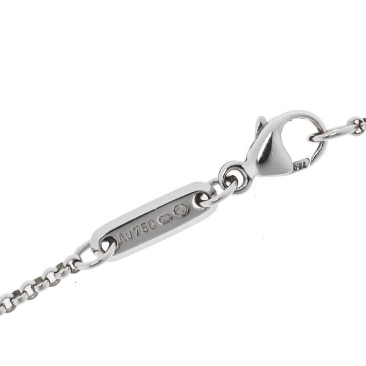 Pre Owned Chopard Happy Diamond Mini Circle 18K White Gold Pendant Necklace