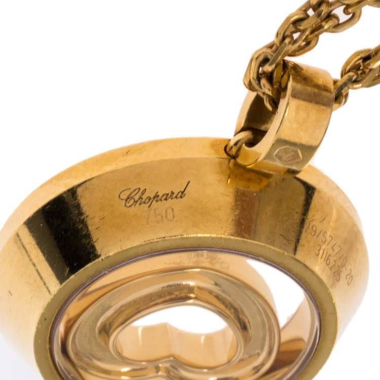 Pre Owned Chopard Happy Diamonds 18K Yellow Gold Pendant Necklace