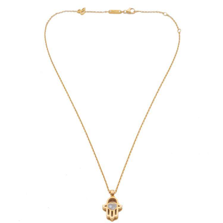 Chopard Happy Diamond Hamsa Hand Rose Gold Necklace