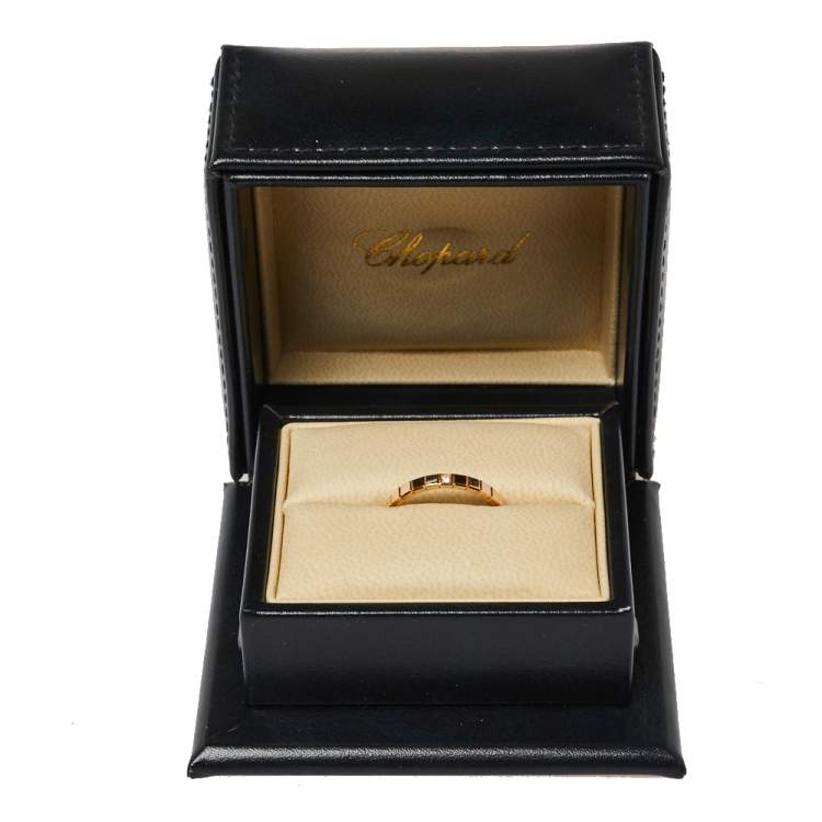 Pre Owned Chopard Ice Cube 1 Diamond 18K Rose Gold Ring Size 55