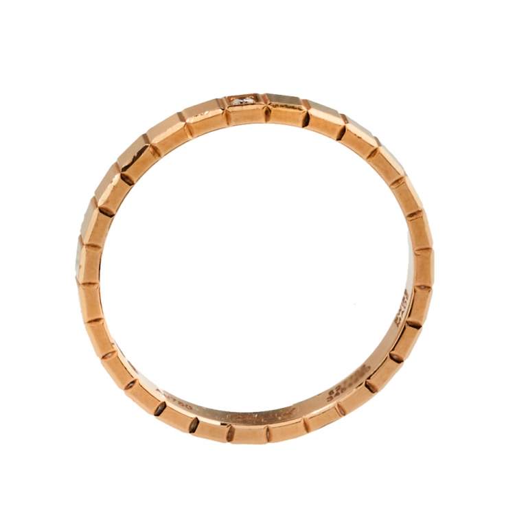 Pre Owned Chopard Ice Cube 1 Diamond 18K Rose Gold Ring Size 55