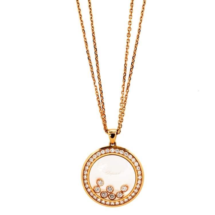 Chopard Happy Diamonds 18K Rose Gold Golf Pendant Necklace | Neiman Marcus