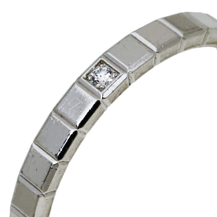 Pre Owned Chopard Ice Cube Pure Diamond 18K White Gold Ring Size 54